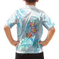 Sea Blue Polynesian Jellyfish Family Matching Summer Maxi Dress and Hawaiian Shirt Watercolor Glows LT7 - Polynesian Pride