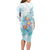 Sea Blue Polynesian Jellyfish Long Sleeve Bodycon Dress Watercolor Glows - Polynesian Pride