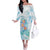 Sea Blue Polynesian Jellyfish Off The Shoulder Long Sleeve Dress Watercolor Glows - Polynesian Pride