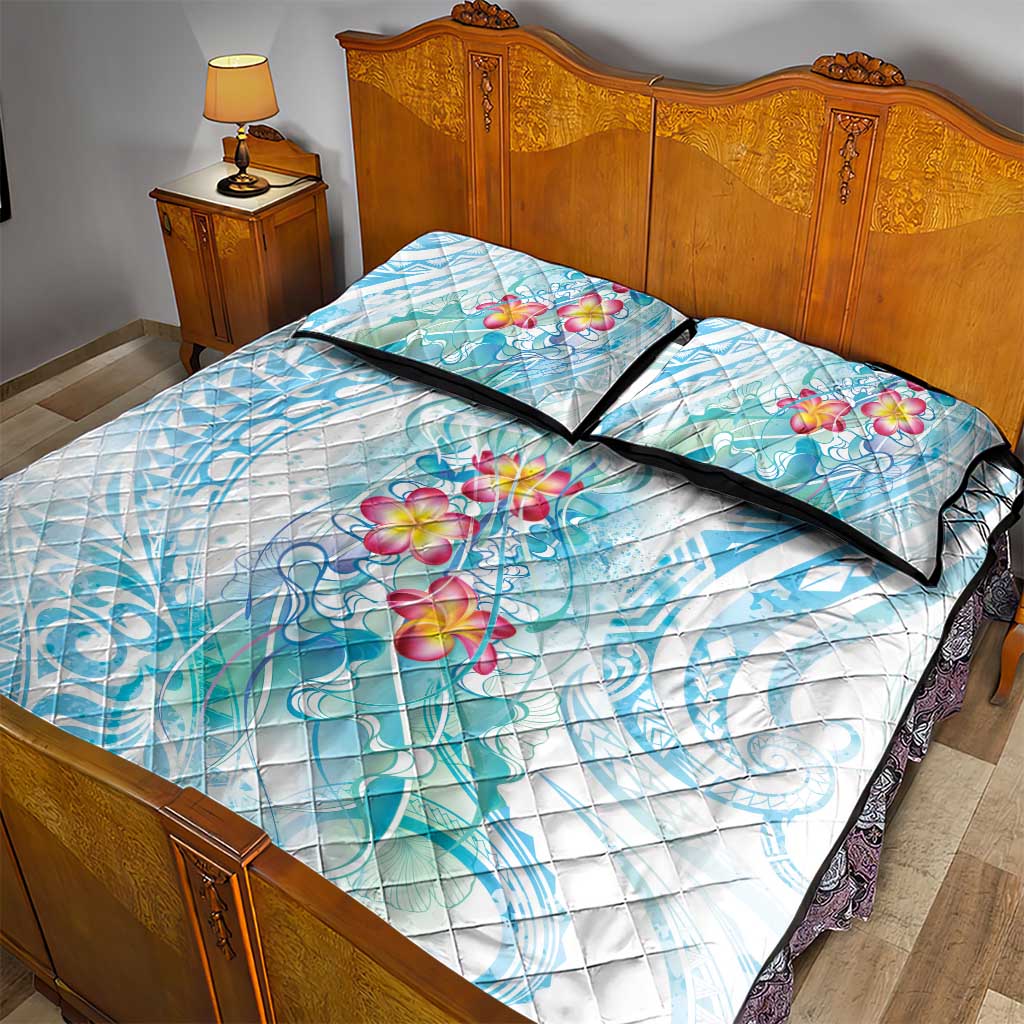 Sea Blue Polynesian Jellyfish Quilt Bed Set Watercolor Glows LT7 - Polynesian Pride
