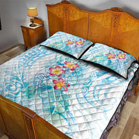 Sea Blue Polynesian Jellyfish Quilt Bed Set Watercolor Glows LT7 - Polynesian Pride