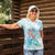Sea Blue Polynesian Jellyfish Women Polo Shirt Watercolor Glows - Polynesian Pride