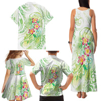 Summer Green Polynesian Jellyfish Family Matching Tank Maxi Dress and Hawaiian Shirt Watercolor Glows LT7 - Polynesian Pride