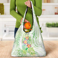 Summer Green Polynesian Jellyfish Grocery Bag Watercolor Glows - Polynesian Pride