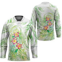 Summer Green Polynesian Jellyfish Hockey Jersey Watercolor Glows - Polynesian Pride