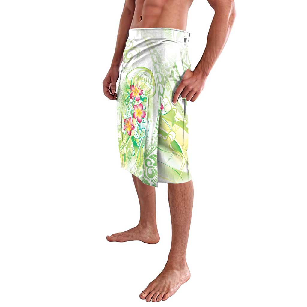 Summer Green Polynesian Jellyfish Lavalava Watercolor Glows - Polynesian Pride
