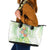 Summer Green Polynesian Jellyfish Leather Tote Bag Watercolor Glows - Polynesian Pride