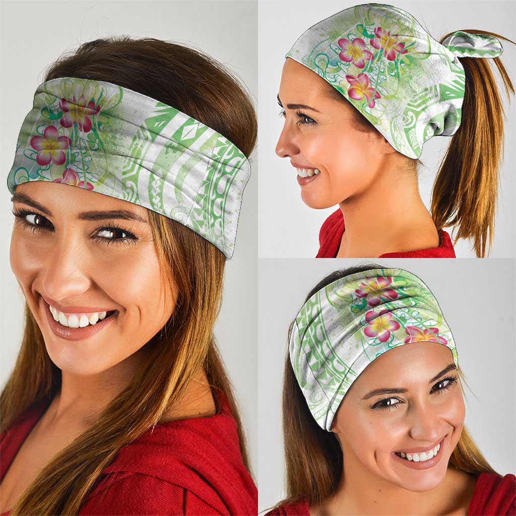 Summer Green Polynesian Jellyfish Neck Gaiter Watercolor Glows - Polynesian Pride