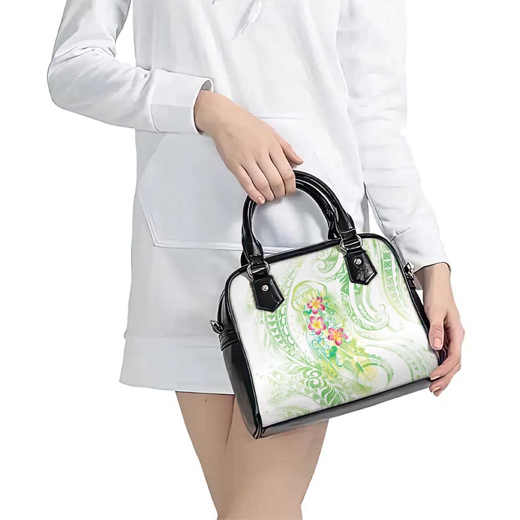 Summer Green Polynesian Jellyfish Shoulder Handbag Watercolor Glows - Polynesian Pride