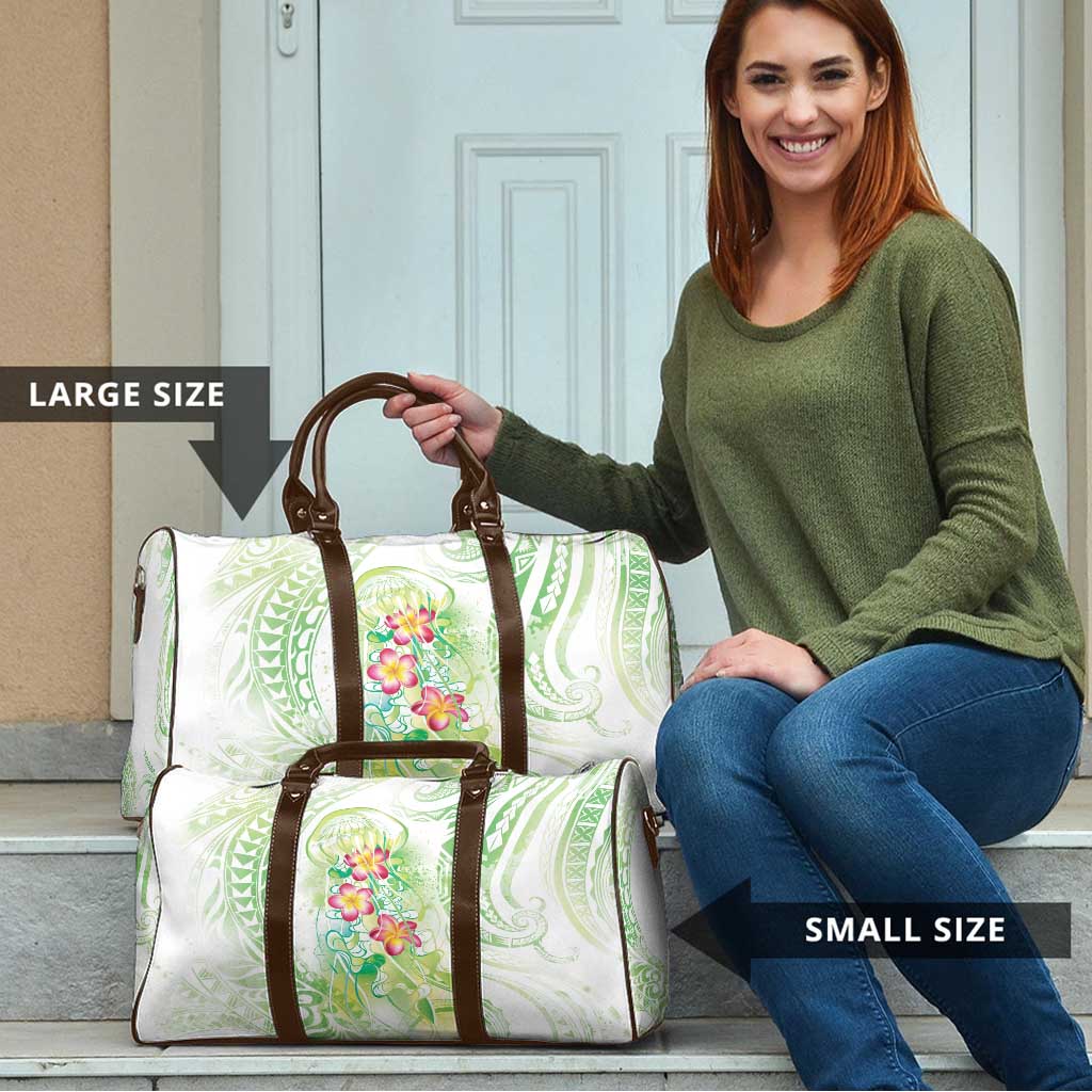 Summer Green Polynesian Jellyfish Travel Bag Watercolor Glows - Polynesian Pride