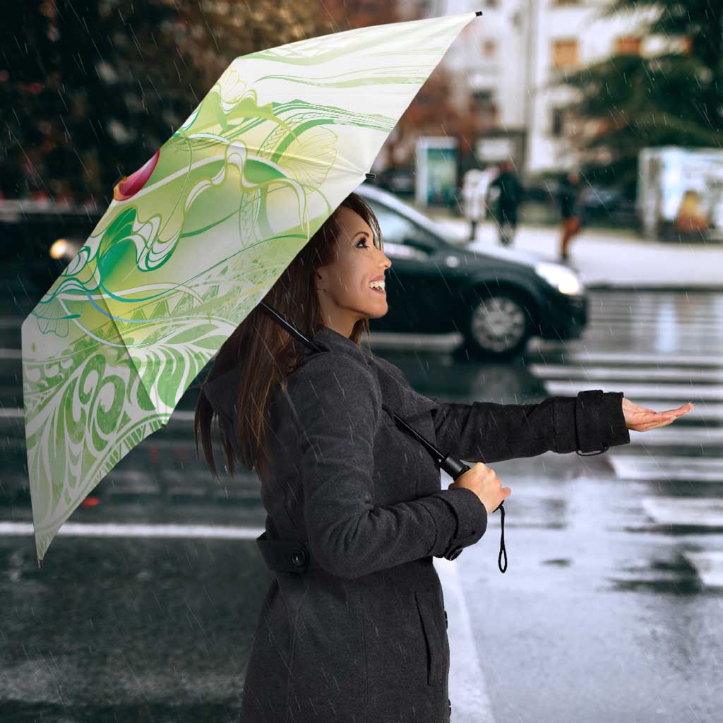 Summer Green Polynesian Jellyfish Umbrella Watercolor Glows - Polynesian Pride