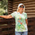 Summer Green Polynesian Jellyfish Women Polo Shirt Watercolor Glows - Polynesian Pride
