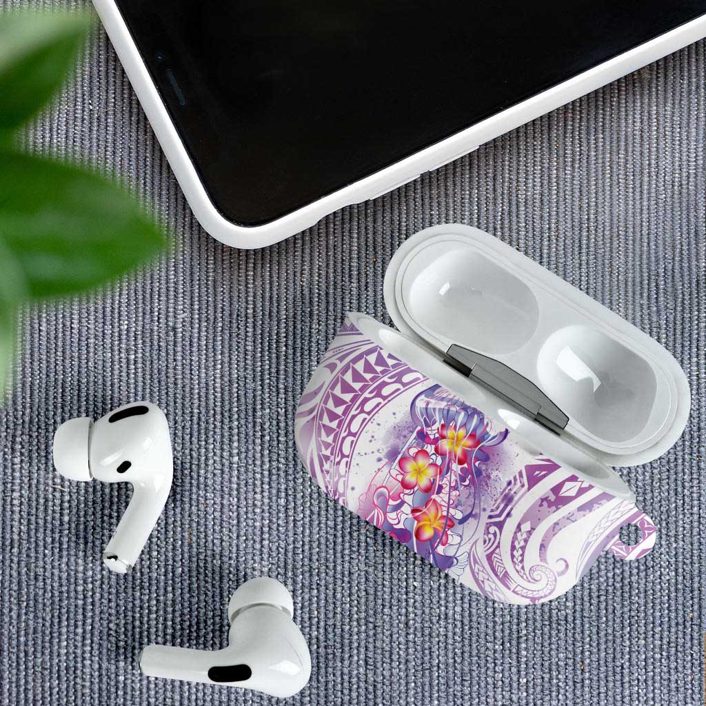 Lavender Polynesian Jellyfish AirPods Case Watercolor Glows - Polynesian Pride
