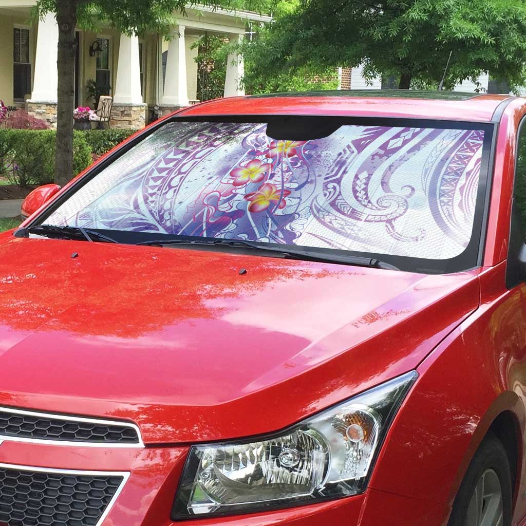 Lavender Polynesian Jellyfish Auto Sun Shade Watercolor Glows - Polynesian Pride