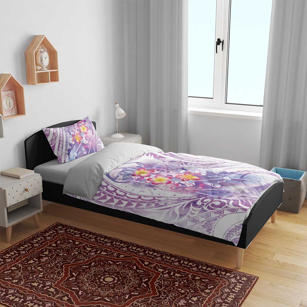Lavender Polynesian Jellyfish Bedding Set Watercolor Glows - Polynesian Pride