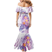 Lavender Polynesian Jellyfish Family Matching Mermaid Dress and Hawaiian Shirt Watercolor Glows LT7 - Polynesian Pride