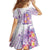 Lavender Polynesian Jellyfish Family Matching Off The Shoulder Long Sleeve Dress and Hawaiian Shirt Watercolor Glows - Polynesian Pride
