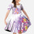 Lavender Polynesian Jellyfish Family Matching Off Shoulder Maxi Dress and Hawaiian Shirt Watercolor Glows - Polynesian Pride
