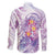 Lavender Polynesian Jellyfish Family Matching Off Shoulder Maxi Dress and Hawaiian Shirt Watercolor Glows - Polynesian Pride