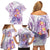 Lavender Polynesian Jellyfish Family Matching Off Shoulder Short Dress and Hawaiian Shirt Watercolor Glows - Polynesian Pride
