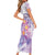 Lavender Polynesian Jellyfish Family Matching Short Sleeve Bodycon Dress and Hawaiian Shirt Watercolor Glows - Polynesian Pride