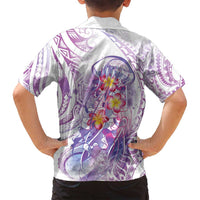 Lavender Polynesian Jellyfish Family Matching Summer Maxi Dress and Hawaiian Shirt Watercolor Glows LT7 - Polynesian Pride