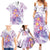 Lavender Polynesian Jellyfish Family Matching Summer Maxi Dress and Hawaiian Shirt Watercolor Glows - Polynesian Pride