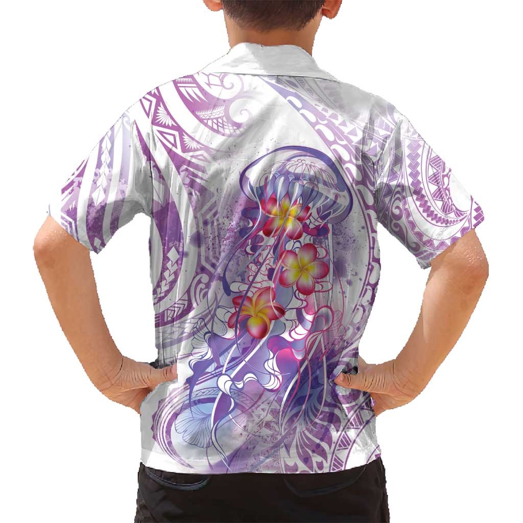 Lavender Polynesian Jellyfish Family Matching Tank Maxi Dress and Hawaiian Shirt Watercolor Glows LT7 - Polynesian Pride