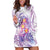 Lavender Polynesian Jellyfish Hoodie Dress Watercolor Glows - Polynesian Pride