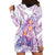 Lavender Polynesian Jellyfish Hoodie Dress Watercolor Glows - Polynesian Pride