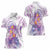 Lavender Polynesian Jellyfish Women Polo Shirt Watercolor Glows - Polynesian Pride