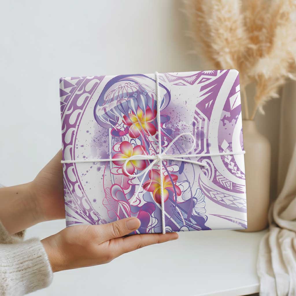 Lavender Polynesian Jellyfish Wrapping Paper Watercolor Glows