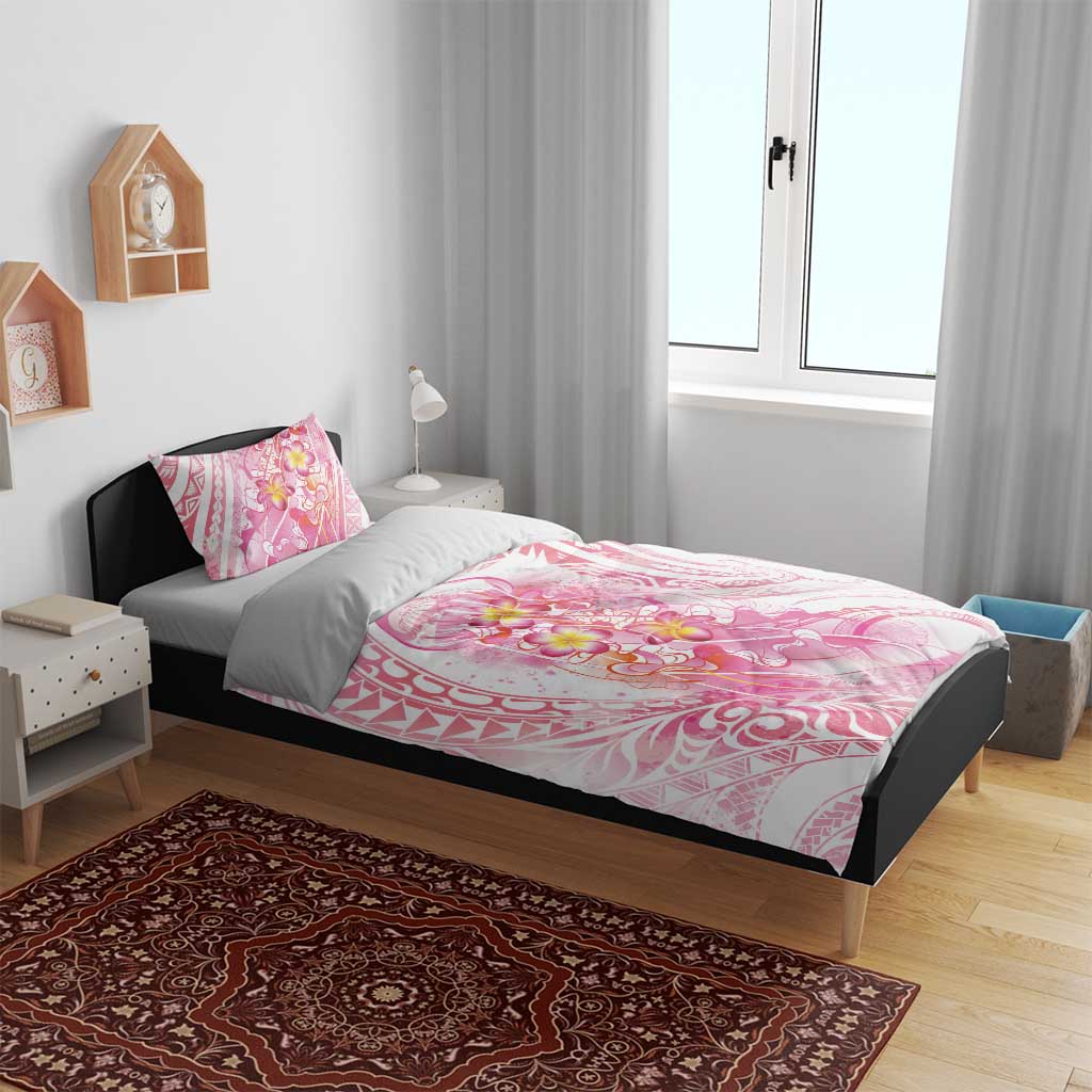 Rose Pink Polynesian Jellyfish Bedding Set Watercolor Glows - Polynesian Pride
