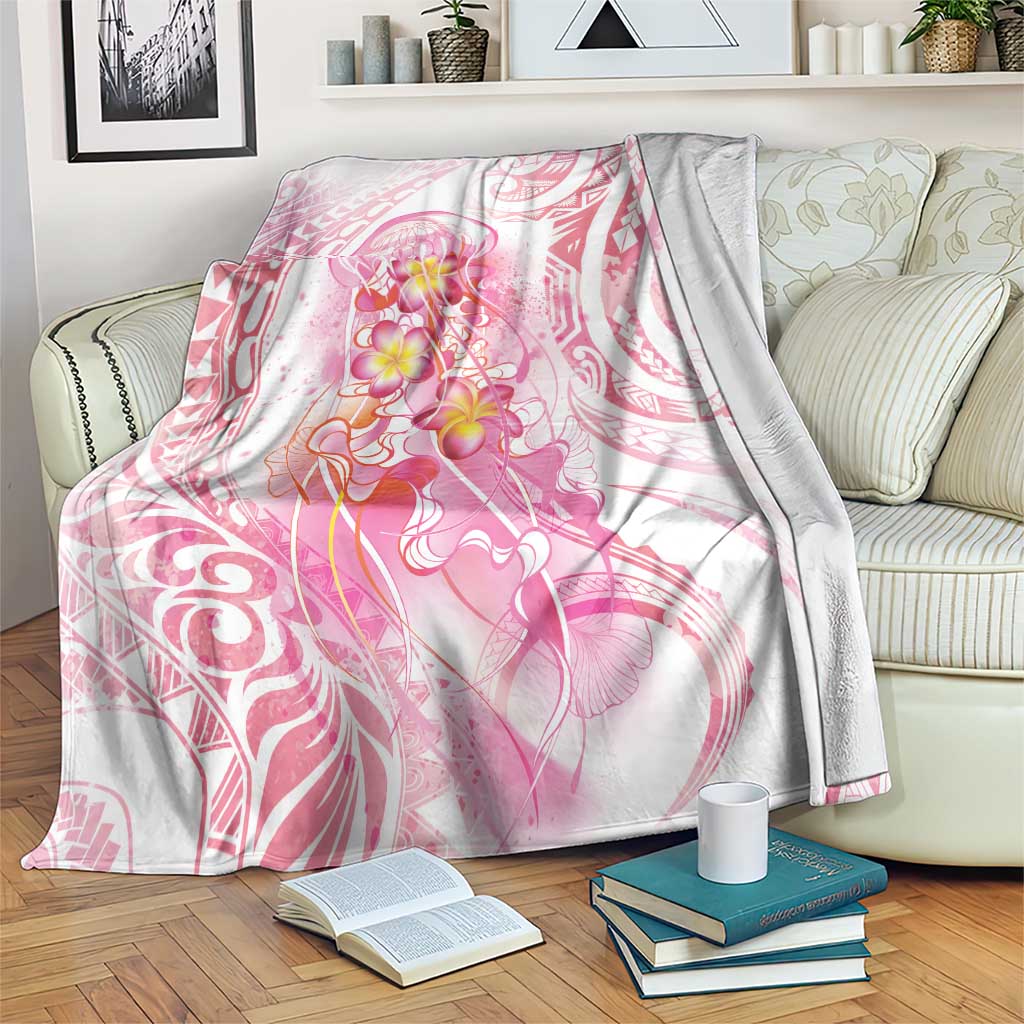Rose Pink Polynesian Jellyfish Blanket Watercolor Glows LT7 Rose Pink - Polynesian Pride