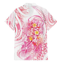 Rose Pink Polynesian Jellyfish Family Matching Mermaid Dress and Hawaiian Shirt Watercolor Glows LT7 - Polynesian Pride