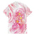Rose Pink Polynesian Jellyfish Family Matching Off The Shoulder Long Sleeve Dress and Hawaiian Shirt Watercolor Glows - Polynesian Pride