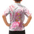 Rose Pink Polynesian Jellyfish Family Matching Off Shoulder Maxi Dress and Hawaiian Shirt Watercolor Glows - Polynesian Pride