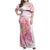 Rose Pink Polynesian Jellyfish Family Matching Off Shoulder Maxi Dress and Hawaiian Shirt Watercolor Glows - Polynesian Pride