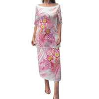 Rose Pink Polynesian Jellyfish Family Matching Puletasi and Hawaiian Shirt Watercolor Glows LT7 Mom's Dress Rose Pink - Polynesian Pride