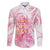 Rose Pink Polynesian Jellyfish Family Matching Short Sleeve Bodycon Dress and Hawaiian Shirt Watercolor Glows - Polynesian Pride