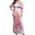 Rose Pink Polynesian Jellyfish Off Shoulder Maxi Dress Watercolor Glows - Polynesian Pride
