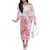 Rose Pink Polynesian Jellyfish Off The Shoulder Long Sleeve Dress Watercolor Glows - Polynesian Pride