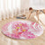 Rose Pink Polynesian Jellyfish Round Carpet Watercolor Glows - Polynesian Pride