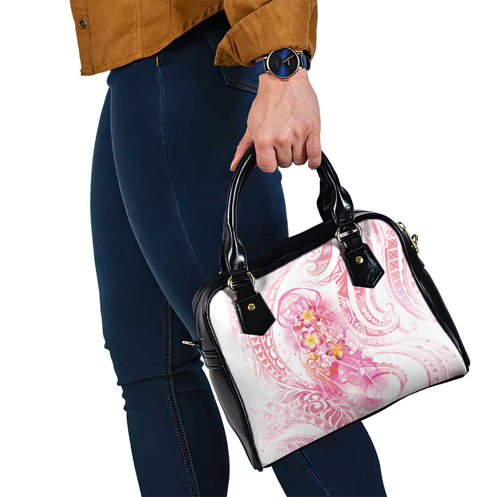 Rose Pink Polynesian Jellyfish Shoulder Handbag Watercolor Glows - Polynesian Pride