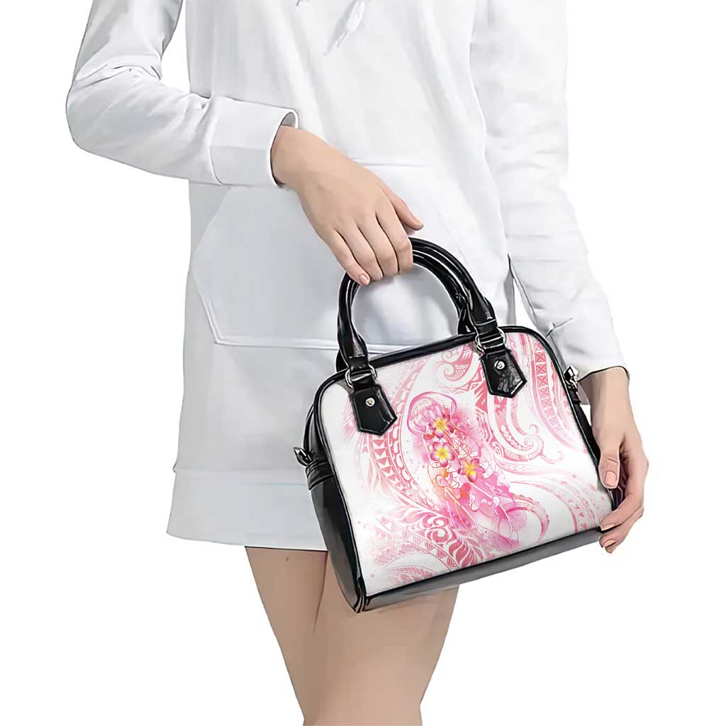 Rose Pink Polynesian Jellyfish Shoulder Handbag Watercolor Glows - Polynesian Pride