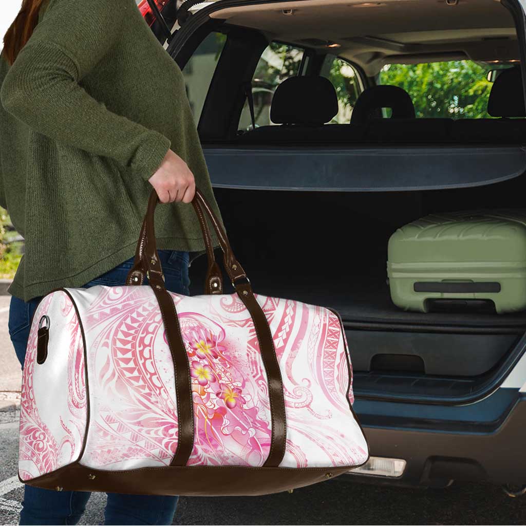 Rose Pink Polynesian Jellyfish Travel Bag Watercolor Glows - Polynesian Pride