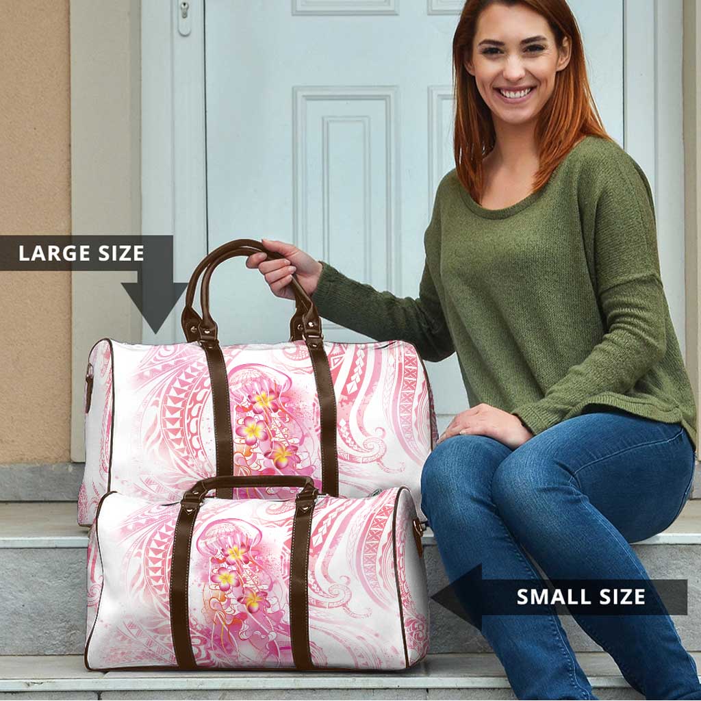 Rose Pink Polynesian Jellyfish Travel Bag Watercolor Glows - Polynesian Pride