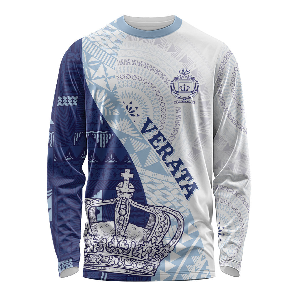 Queen Victoria School Fiji Vulinitu Verata House Long Sleeve Shirt Masi Tapa