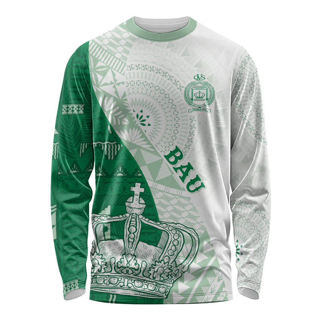 Queen Victoria School Fiji Vulinitu Bau House Long Sleeve Shirt Masi Tapa