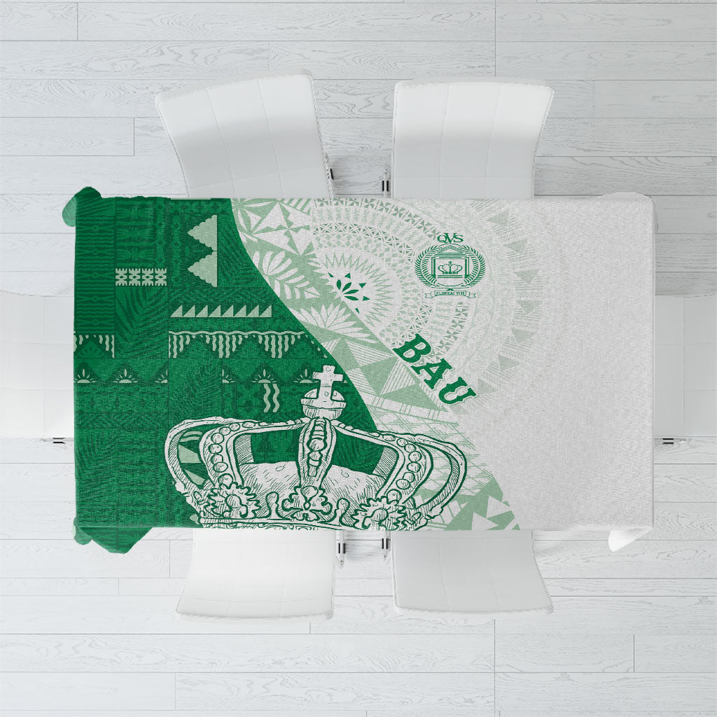Queen Victoria School Fiji Vulinitu Bau House Tablecloth Masi Tapa LT7 Green - Polynesian Pride